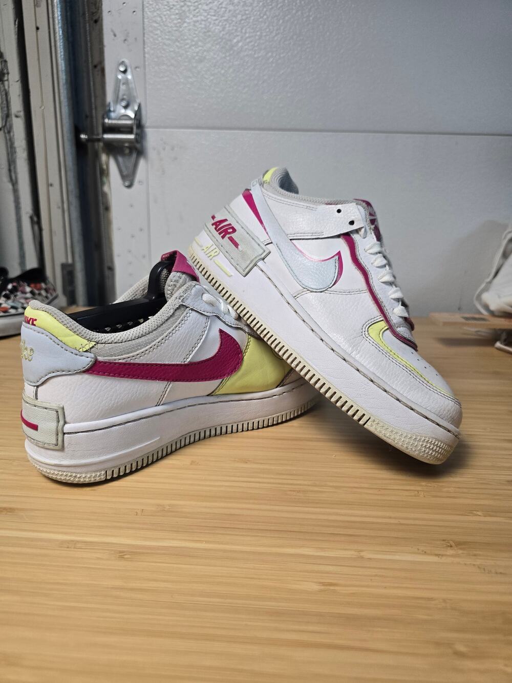 Nike Air Force 1 Shadow FQ8885-100 Womens 6.5 White Pink Yellow Blue